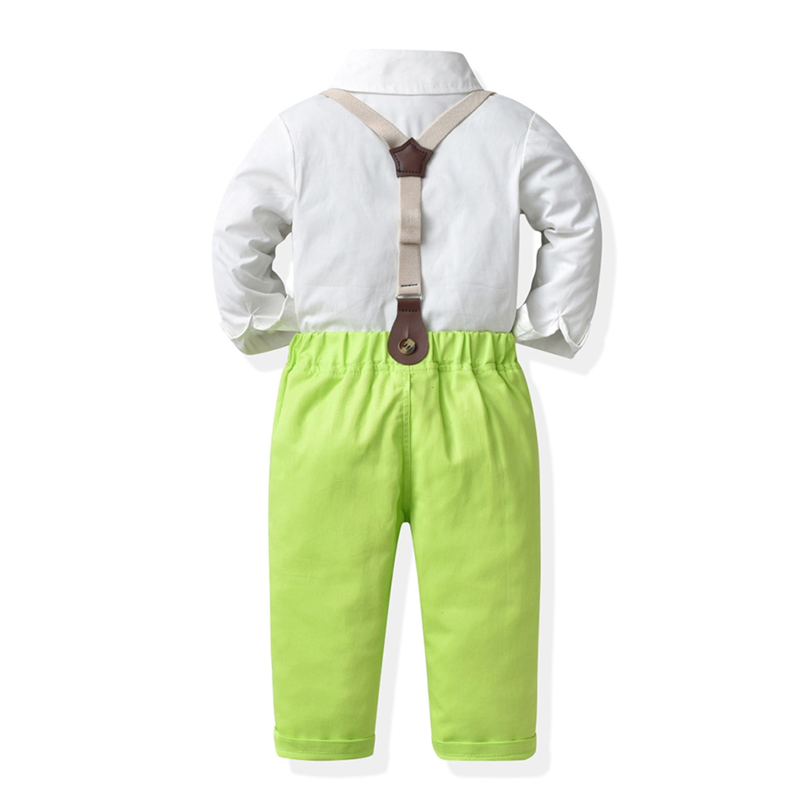 TJAZFJPA Toddler Fall Outfits Boy Toddler Boys Long Sleeve Solid T Shirt Tops Suspenders Pants Child Kids Gentleman Outfits Baby Boy Clothes Baby Boy Outfits 0-3 Months