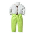 thumbnail image 4 of Youmylove Boys Easter Outfit Toddler Baby Long Sleeve Solid Color T Shirt Tops Suspenders Pants Child Kids Fashionable Clothing Daily Versatile, 4 of 8