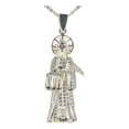 thumbnail image 1 of JOYARIS Medalla Santa Muerte Con Zirconias En Plata 925 + Cadena DM-0000229, 1 of 4