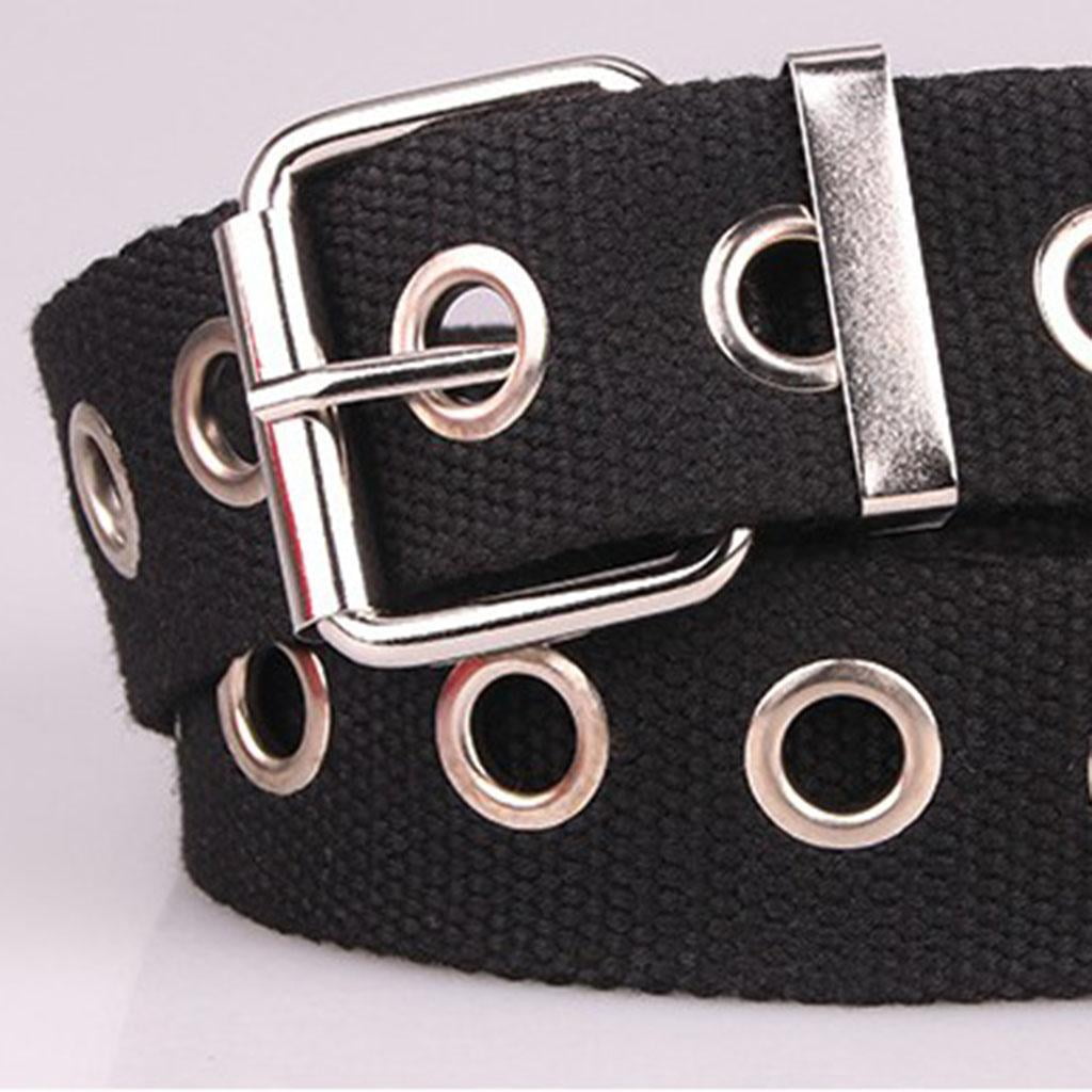 Canvas Web Fabric Grommet Belt Studded Eyelet Grommet Belt  display picture 1