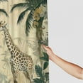 thumbnail image 3 of Orinice tropical flamingo shower curtain, sage green beige jungle exotic plants, hibiscus flowers, palm trees, banana leaves, paradise nature bath, 3 of 7