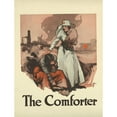 thumbnail image 2 of Anonymous 15x18 Black Ornate Wood Framed Double Matted Museum Art Print Titled - The Comforter (ca. 1917), 2 of 5