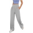 thumbnail image 4 of REALiKUN Womens Wide Leg Yoga Pants High Waist Activewear Pants with Pocket Gym Workout Leggings, 4 of 7