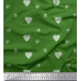 thumbnail image 1 of Soimoi Green Cotton Cambric Fabric Heart & Dots Print Sewing Fabric Yard 56 Inch Wide, 1 of 3