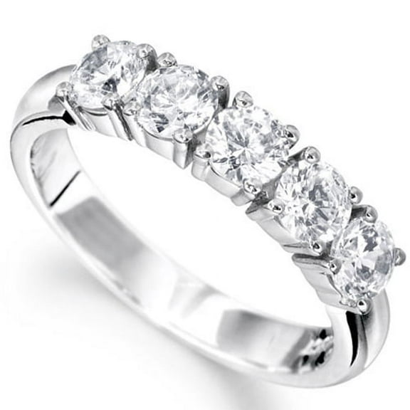 925 Sterling Silver Wedding Ring Classic Womens Engagement Band Round Cut Cz Stones