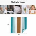 thumbnail image 4 of Modern Brown Teal Cloth Napkins, Boho Contemporary Geometric Striped Washable and Reusable Dinner Napkins Set of 4, Table Napkin for Kitchen Party Birthday Wedding Hotel Housewarming 20"x20", 4 of 8