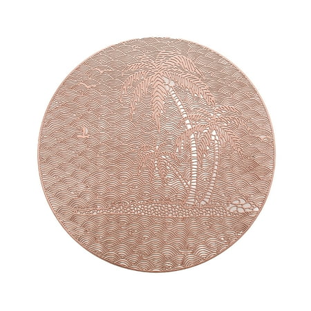 

QDJZ Placemats Heat Resistant Non-Slip Dining Table Mats Coconut Tree Place Mat Protection Decorative Reusable Stain-Proof PVC Mats for Home Kitchen Restaurant