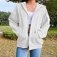 thumbnail image 2 of Sudadera con capucha para mujer,Sudadera con capucha de manga larga para mujer con bolsillos, blusa informal de poliéster para uso diario, sopatenor, 2 of 7