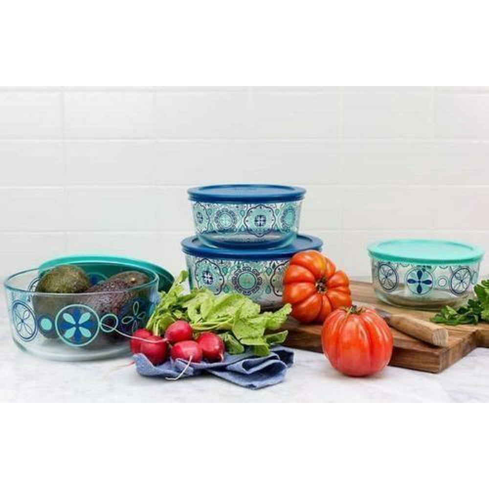 pyrex decorated food storage set