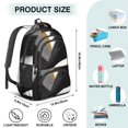 thumbnail image 4 of Black and Gold Marble Pattern Backpack for School, Cute School Bag with Adjustable Shoulder Straps and Padded Back, 16.9"x12.6"x5.9", 4 of 4
