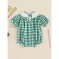 thumbnail image 6 of Newborn Baby Girl Halloween Smocked Pumpkin Outfit 3 6 12 18 Months 2T 3T Plaid Bubble Romper Embroidery Thanksgiving Fall Clothes, 6 of 8