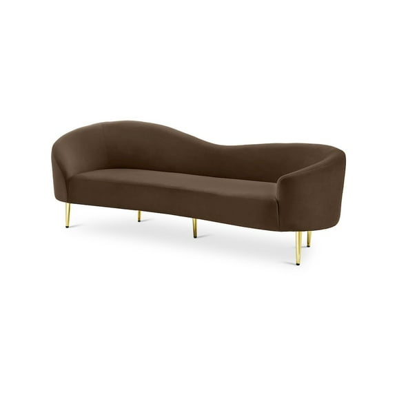 Meridian Furniture Ritz Brown Velvet Sofa