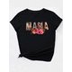 thumbnail image 3 of Especial del Día de la Madre: Camiseta informal negra con estampado floral y leopardo "MAMA" para mujer. Algodón suave, cuello redondo, manga corta, lavable a máquina., 3 of 7