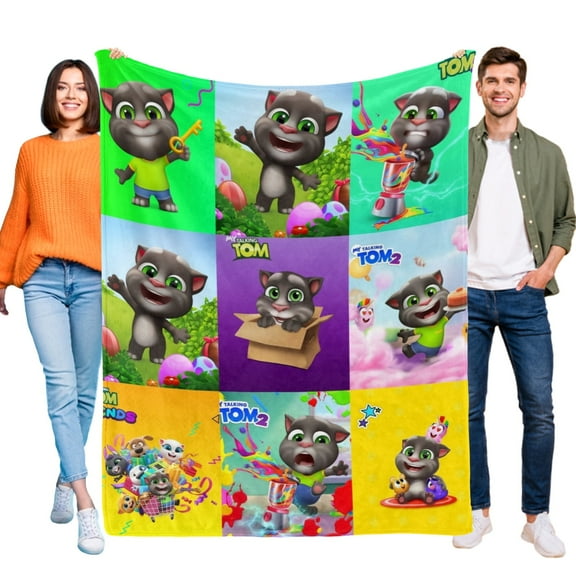 Throw Blanket for Talking Tom Bed Couch Home Decor Soft Warm Flannel Blanket for Kids Boys Girls Gifts 30x40 Inch
