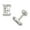 Colorname Initial: White / 7x5mm Initial E, variant on 14k White Gold Cubic Zirconia Small Initial D Earrings - Measures 7x6mm