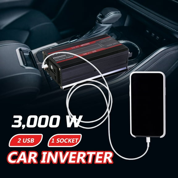 Power Inverter, 3000W Inverter DC12V To 110V AC Car Power Inverter With 2 USB Port, LCD Screen Display,Truck/ Boat/RV/Car Solar System Inverter, Used FOR Camping/Road Trips/Outdoor Work