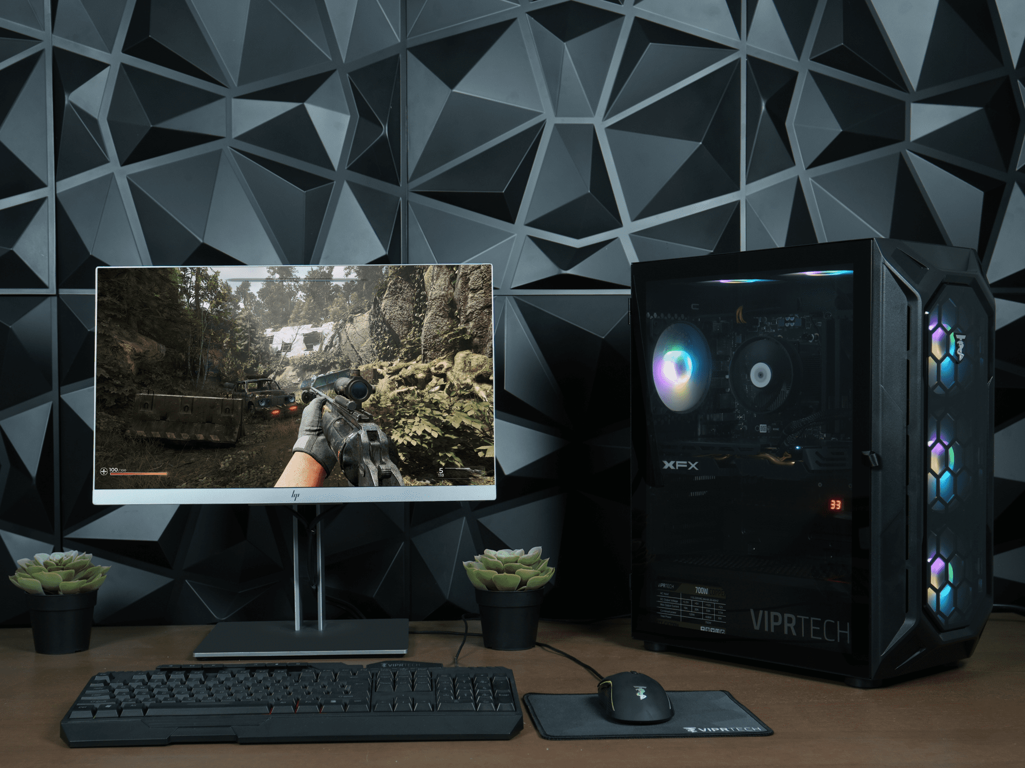 ViprTech Rebel 4.0 Gaming PC - AMD Ryzen 7 (4.1GHz), RTX 4060 8GB, 16GB DDR4, 1TB SSD, Desktop, Black