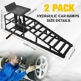 thumbnail image 4 of Danolapsi 2PCS Hydraulic Car and Truck Service Ramps,11023 Lbs (5 Tons) Capacity, Portable Lifts Ramps for Oil Changes, Adjustable Lift Height 9.8" to 16.21", Home Garage,Vehicle Auto Garage Repair, 4 of 6