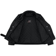 Men Motorcycle Brando Leather Jacket Distressed Zip Up Side Lacing Motorbike Jackets Black-42