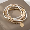 thumbnail image 3 of Bohemian Holiday Style Glass Bead Anklet Jewelry Set for Women 5pcs, 3 of 4