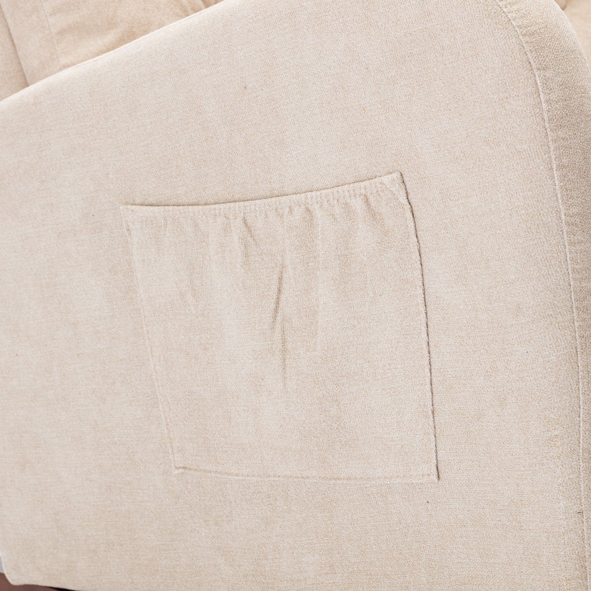 Bellemave Fashion Double Rocking Sofa with High Backrest and Pocket, Rocker Chair with Spacious Wing-back and Padded Seat for Living Room, Bedroom, Nursery(Beige)