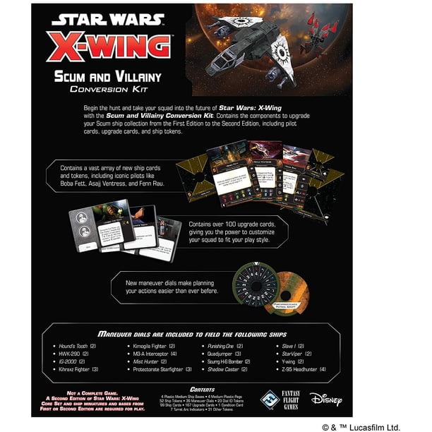 Star Wars X-Wing 2nd Edition Miniaturas Juego escoria y Villano KIT de CONVERSIÓN | Juego Fantasy Flight Games Fantasy Flight Games