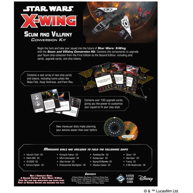 Star Wars X-Wing 2nd Edition Miniaturas Juego escoria y Villano KIT de CONVERSIÓN | Juego Fantasy Flight Games Fantasy Flight Games