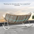 thumbnail image 6 of SWITTE Outdoor Loveseat 2 Person Papasan Rocker Chair with Cushion, Indoor & Outdoor Double Rocking Chairfor Patio Porch Living Room, 600 LBS Capacity- Beige, 6 of 8