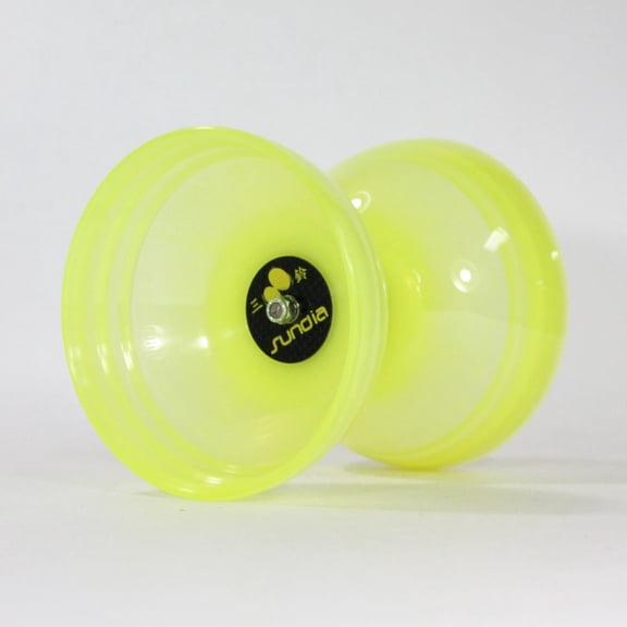 Sundia Shining Diabolo - Includes Wooden Sticks, 2 Strings Instructions and Bag (Crystal Yellow, Triple Bearing)