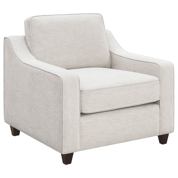 Coaster Christine Upholstered Sloped Arm Accent Chair, Beige