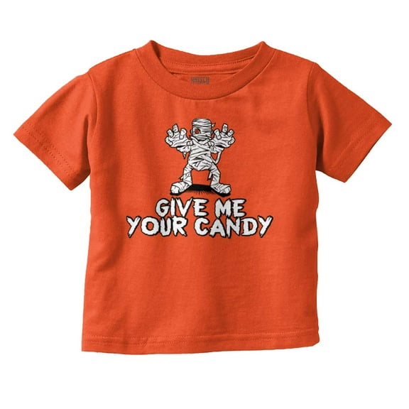 Funny Halloween Mummy Give Me Candy Toddler Boy Girl T Shirt Infant Toddler Brisco Brands 12M