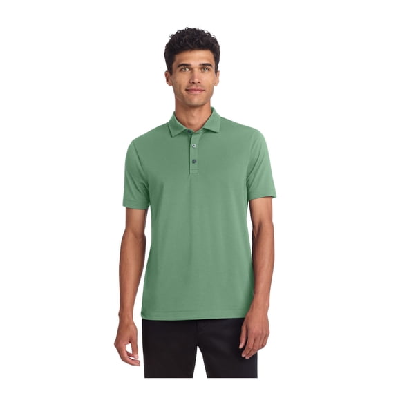 MERCER METTLE Unisex Stretch Jersey Polo | Short Sleeve Work Polo for Men & Women, Moisture Wicking Jersey Shirt - Sage L