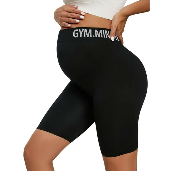 Deago Womens Maternity Shorts Over The Belly Biker Workout Yoga Active Athletic Pregnancy Short Pants Lounge Pajama