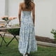 thumbnail image 5 of Gasa Halter Vestido largo Estampado floral Damas Estilo sexy Traje de vacaciones suelto FLhrweasw Nuevo, 5 of 7