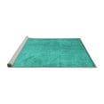 thumbnail image 2 of Ahgly Company Machine Washable Indoor Square Persian Turquoise Blue Traditional Area Rugs, 4' Square, 2 of 4