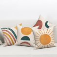 thumbnail image 3 of Bohemian Throw Pillow Covers, Mid Century Moon Sun Modern Decorative Throw Pillow Case, 4-Pack Double-Side Printed Pillowcases for Sofa and Living Room, 16x16 Inches, 3 of 6