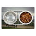 thumbnail image 1 of Seattle Skyline Pet Mat for Food and Water, Real Image Outdoor Scene from Kerry Park Urban Architecture and Bench, Non-Slip Rubber Mat for Dogs and Cats, 18" X 12", by Ambesonne, 1 of 2