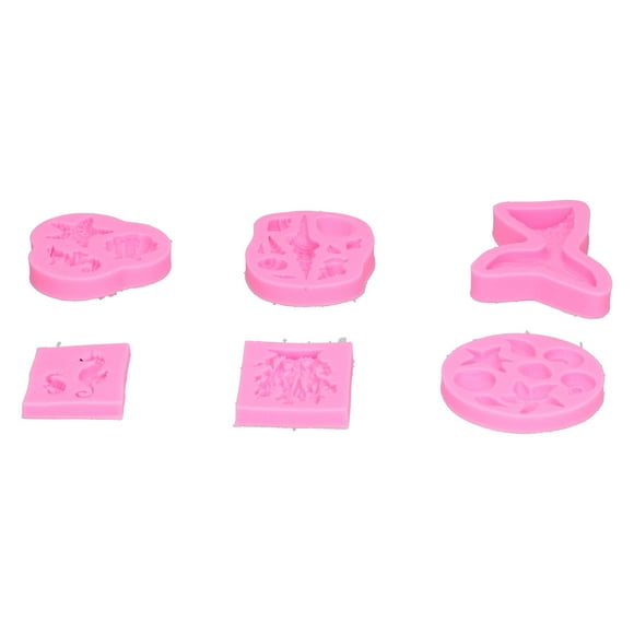6 Pcs Moules en Silicone en Forme de Coquillage Marin, Moule à Chocolat avec Étoile de Mer, Coquillage et Queue de Poisson pour Décoration de Gâteau, Chocolat, Fondant, Cupcake et Plus
