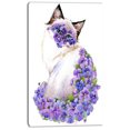 thumbnail image 2 of Chat Mignon avec des Fleurs Bleues - Impression Artistique sur Toile d'Animal, 2 of 3