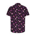 thumbnail image 4 of qucoqpe Valentine's Day Shirts for Men 2026 Spring Summer Fashion Heart Printed Turndown Neck Short Sleeve T-shirt Casual Loose Blouse Tee Tops, 4 of 5