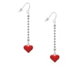 thumbnail image 2 of Delight Jewelry Silvertone 3-D Translucent Red Puff Heart - Silver-tone Long Sparkle Dangle French Earrings, 2 of 4