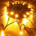 thumbnail image 4 of Decoraciones de Halloween con telarañas, luz de telaraña negra de Halloween con 70 luces LED de red naranja impermeables y 1 araña negra para tema aterrador de Halloween oso de fresa Electrónica, 4 of 5