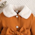 thumbnail image 5 of Pandaie Little Girls' Trench Coat Faux Fur Collar Bow Decor Wool Blend Dress Jacket Clothes for Winter Holiday Party Orange,3 Years, 5 of 8