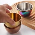 thumbnail image 6 of Stainless Steel Sauce Dishes Small Dessert Ice Cream Cups Mini Individual Saucers Bowl Round Seasoning Dishes Sushi Dipping Bowl for Kitchen 8 Pack (Gold, 3.35 inch), 6 of 9