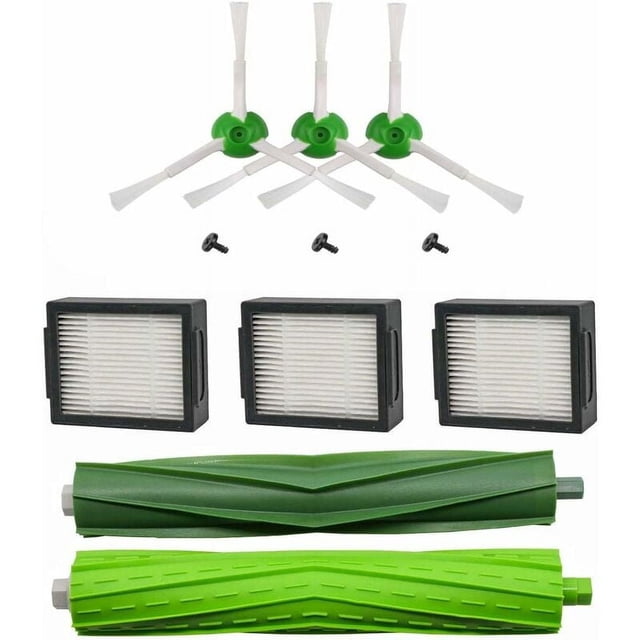 Kit de repuestos Compatible con Roomba i7 i7+ E5 E6 E7 NQ Pack de cepillos laterales rodillos y filtros Hepa