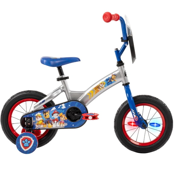 Huffy 12” PAW Patrol Kids’ Bike, Fits Riders 37” - 42”, Silver, Youth, Boy’s