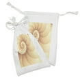 thumbnail image 2 of Snail Fabric Pouch Set of 2, Abstract Spiral Helix Marine Shell Natural of Sea Calm Pattern, Small Drawstring Bag for Toiletries Masks and Favors, 9" x 6", Camel Cream and Peach, by Ambesonne, 2 of 2