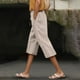 thumbnail image 2 of Pantalones informales para mujer Pantalones cortos con cintura elástica y cordón - Cómodos para el día a día en primavera, verano y otoño, 2 of 6