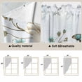 thumbnail image 5 of Teal Tulip Butterfly Swag Curtains for Kitchen/Bedroom/Living Room, Beige Turquoise Floral Blue Coastal Scalloped Curtains 63 Inch Long, Window Swag Topper Curtains Valances 2 Panels Set 36"x63", 5 of 8