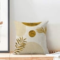 thumbnail image 3 of Boho Summer Outdoor Pillow Covers 18 x 18 Inch, Mustard Yellow Leaf Decor Throw Pillows for Couch Bed, Modern Abstract Plant Indoor Farmhouse Decorative Pillowcase Linen Cushion Cover Set of 2, 3 of 6